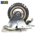 5 inch heavy duty flat plate beacon casters with brake